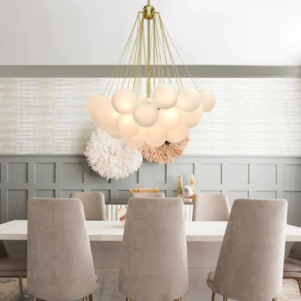Bubble Chandelier Nordic Frosted Glass Ball Chandelier for Dining Room - Image 5