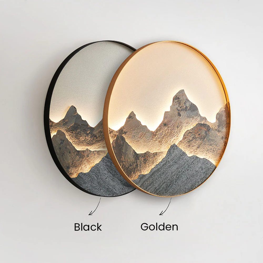 Chinese Style Mountain Round LED Wall Light - Image 11