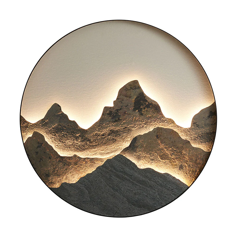 Chinese Style Mountain Round LED Wall Light - Image 7