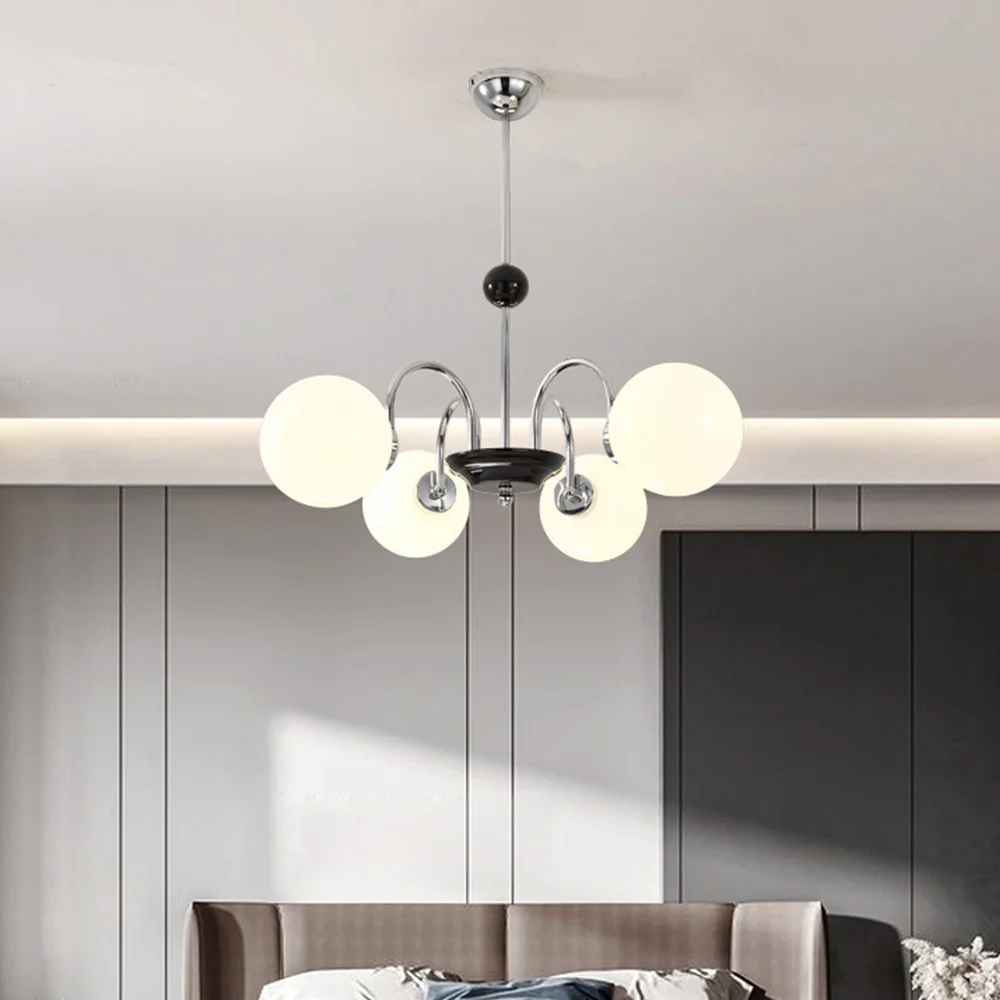 Chrome Chandelier Living Room Lighting Nordic Glass Chandelier - Image 4