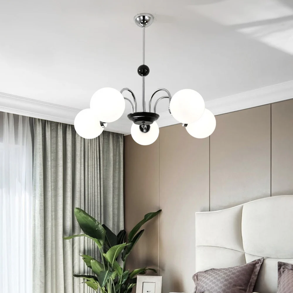 Chrome Chandelier Living Room Lighting Nordic Glass Chandelier - Image 5