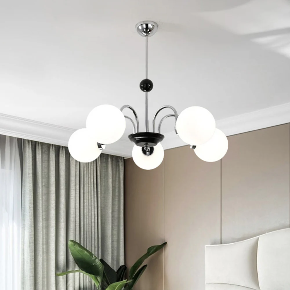 Chrome Chandelier Living Room Lighting Nordic Glass Chandelier - Image 7