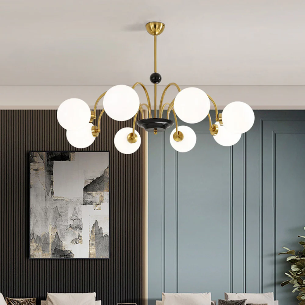 Chrome Chandelier Living Room Lighting Nordic Glass Chandelier - Image 8