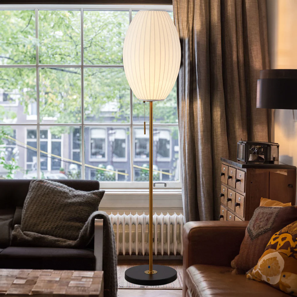 Classic Silk White Floor Lamp For Living Room - Image 11
