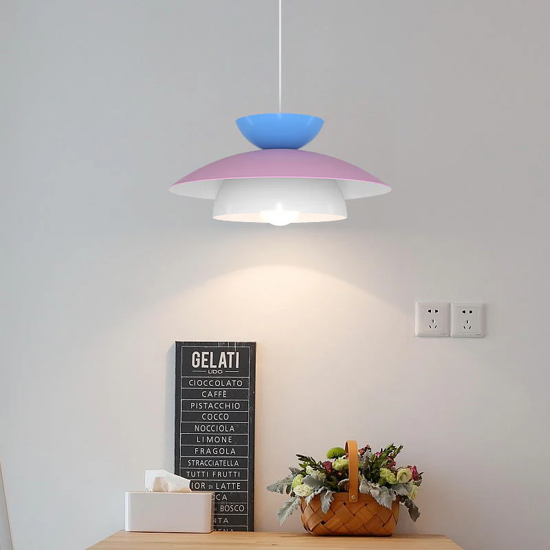 Modern Designer Style Round White Pendant Light - Image 2