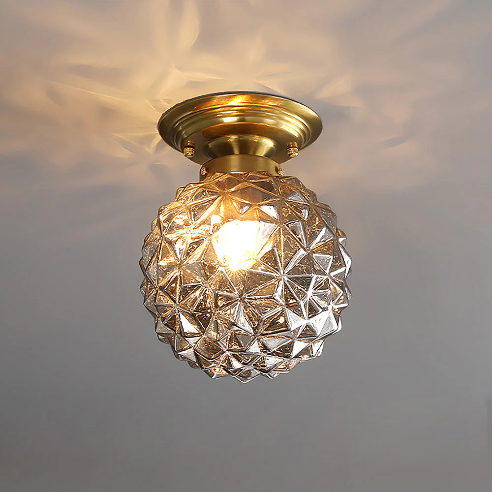 Contemporary Clear Glass Ball Hallway Ceiling Light - Image 2