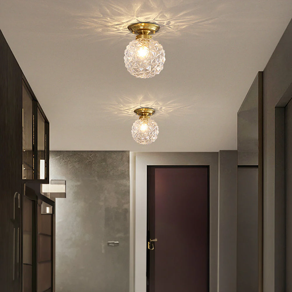Contemporary Clear Glass Ball Hallway Ceiling Light - Image 8