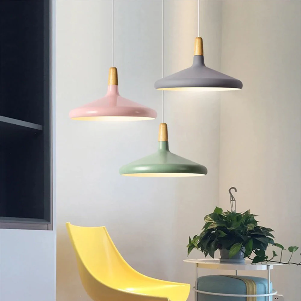 Contemporary Conical Colorful Metal Pendant Lamp - Image 17