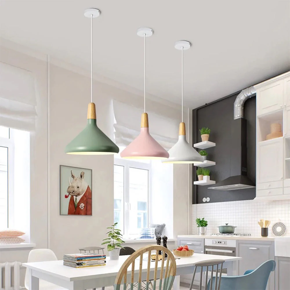 Contemporary Conical Colorful Metal Pendant Lamp - Image 21