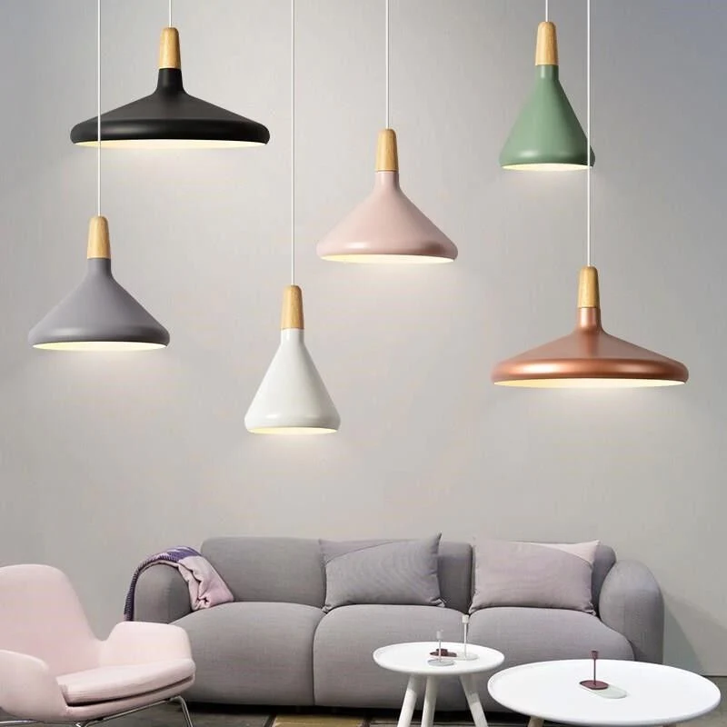 Contemporary Conical Colorful Metal Pendant Lamp - Image 3