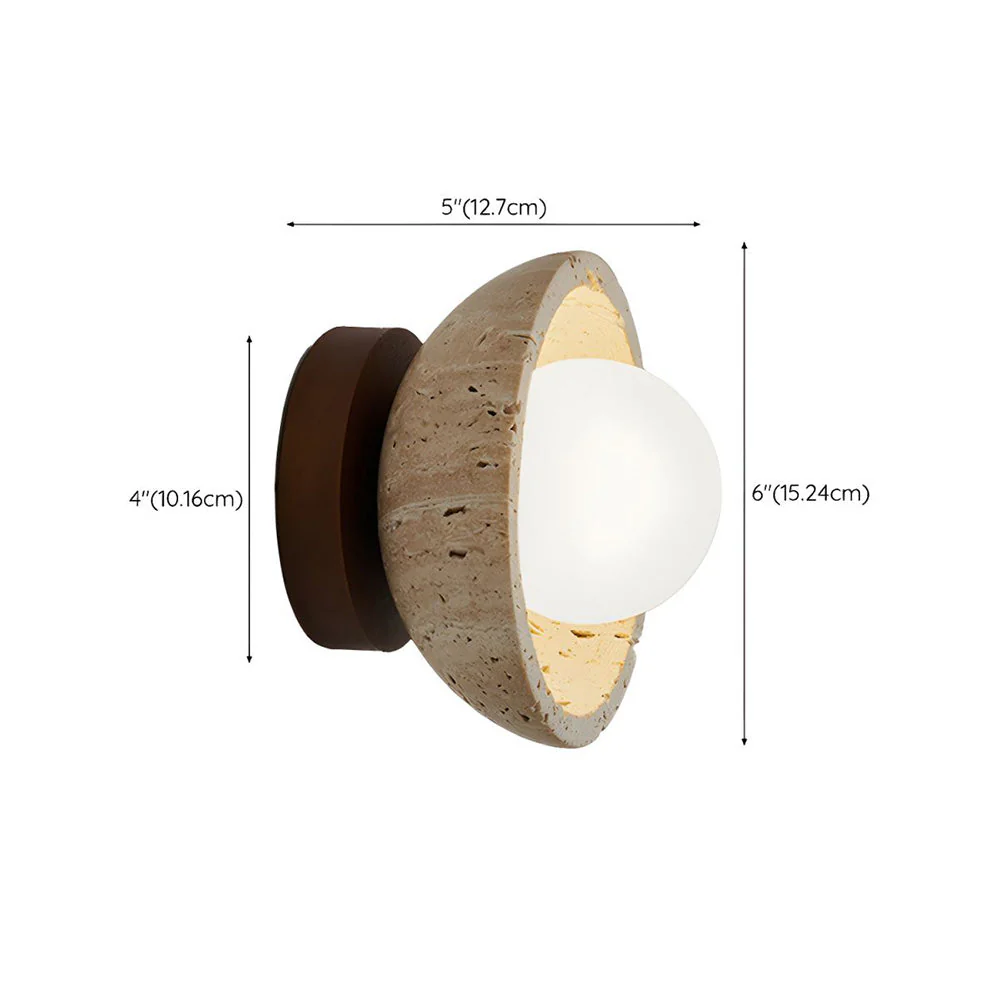 Contemporary Industrial Beige Stone Wall Light - Image 15