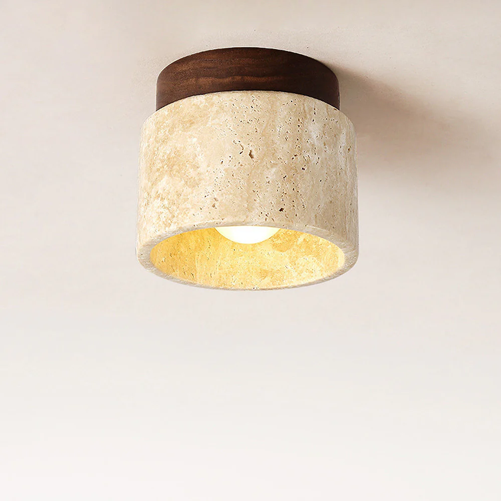 Contemporary Industrial Beige Stone Wall Light - Image 17