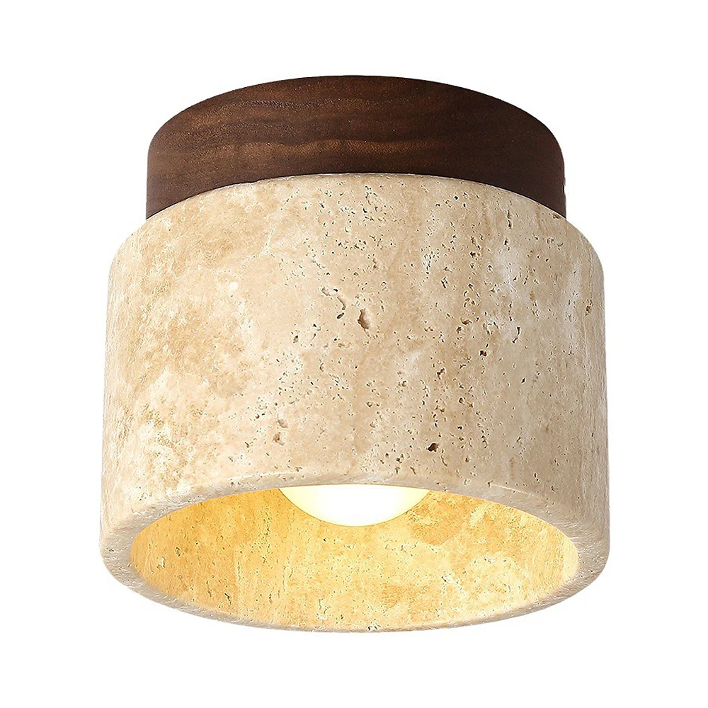 Contemporary Industrial Beige Stone Wall Light - Image 19