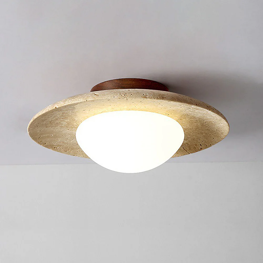 Contemporary Industrial Beige Stone Wall Light - Image 25