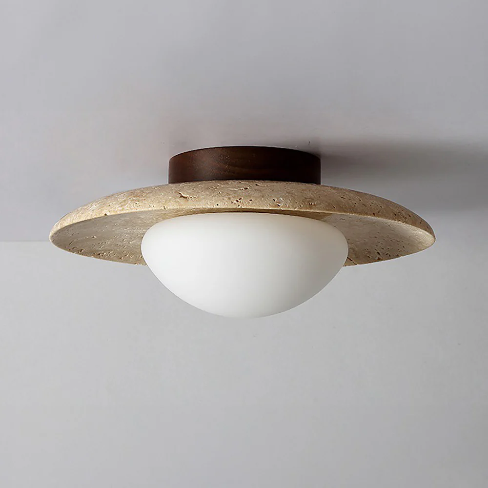 Contemporary Industrial Beige Stone Wall Light - Image 26