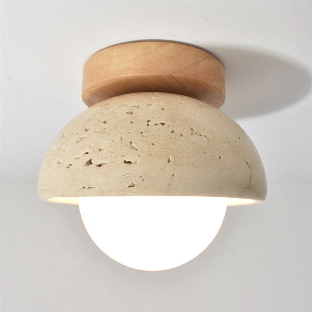 Contemporary Industrial Beige Stone Wall Light - Image 8