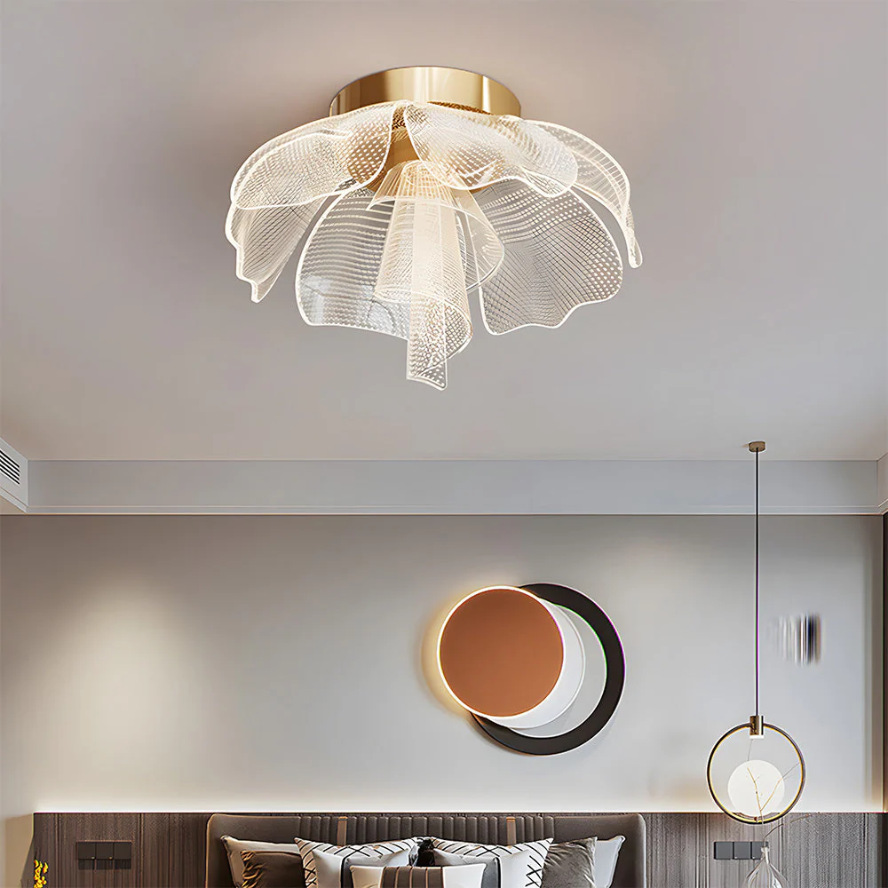 Contemporary LED Flower Design Ceiling Light for Bedroom - Image 3