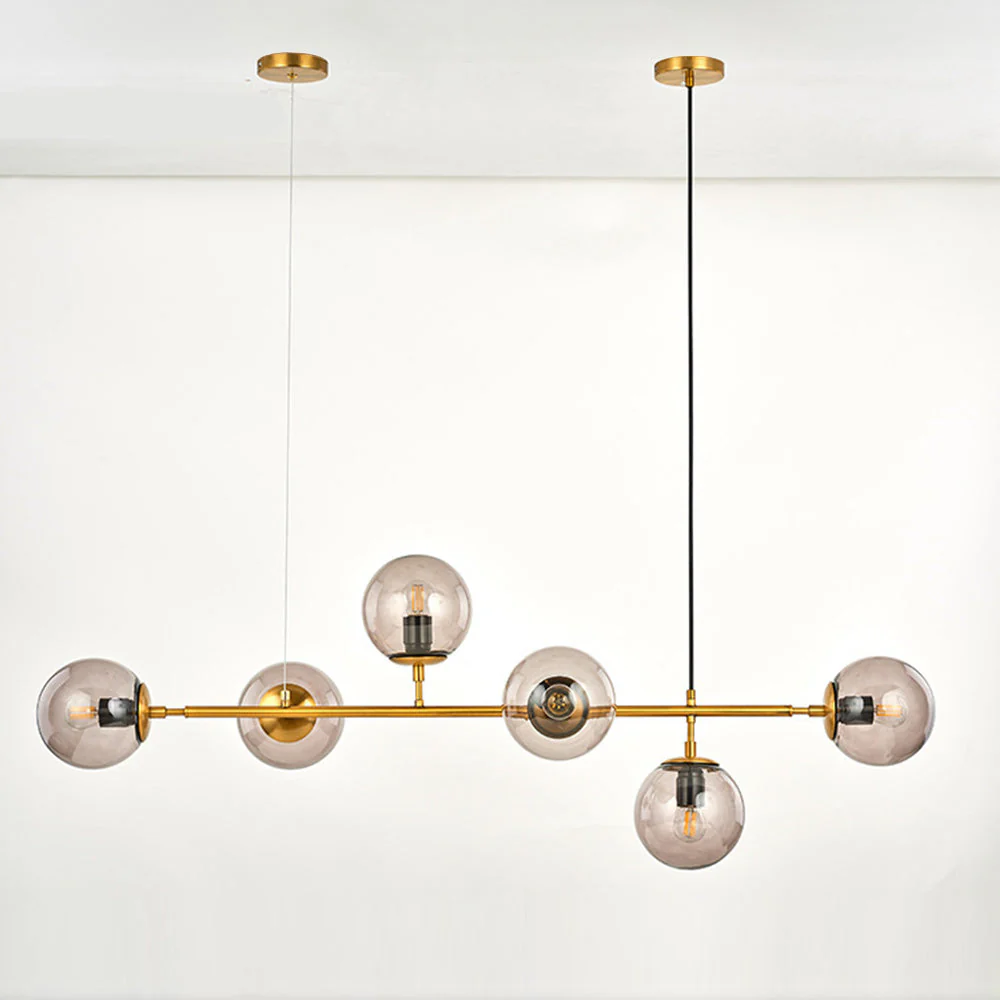 Contemporary Long Rod Glass Bubble Chandelier - Image 4