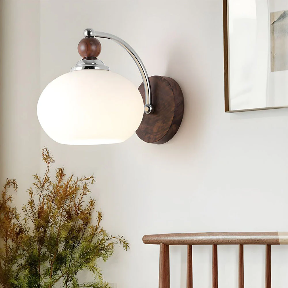 Contemporary Mushroom Glass Shade Wall Light - Image 3