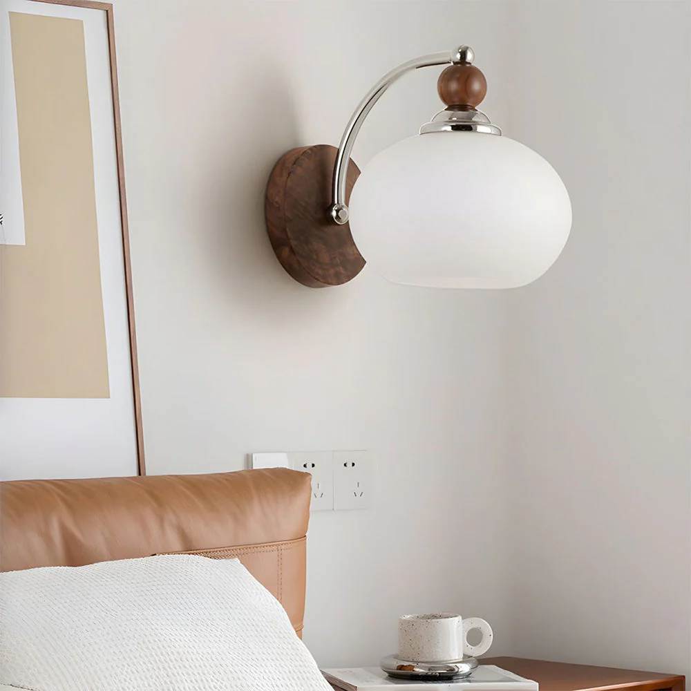 Contemporary Mushroom Glass Shade Wall Light - Image 4