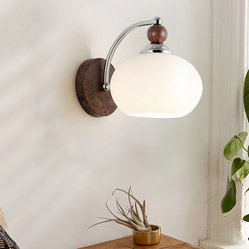 Contemporary Mushroom Glass Shade Wall Light - Image 5
