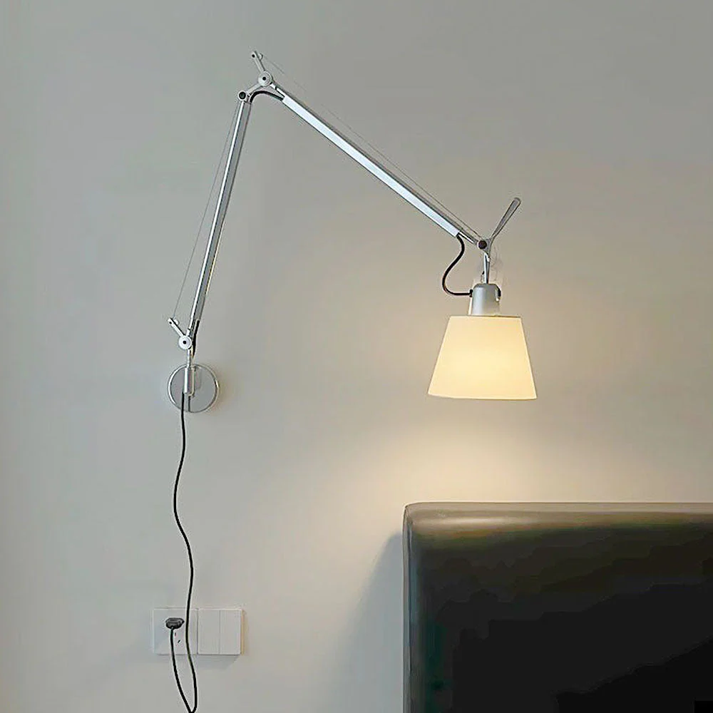Contemporary Rotatable Silver Wall Light - Image 2