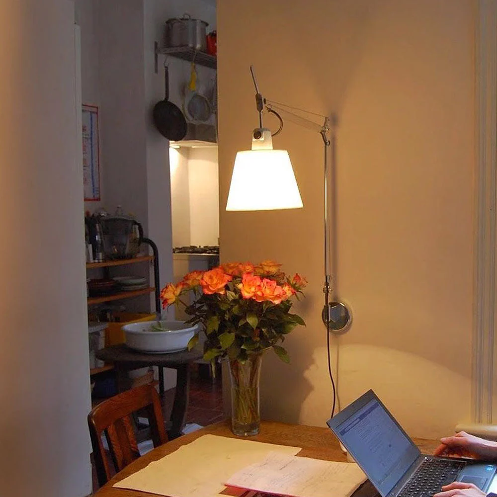 Contemporary Rotatable Silver Wall Light - Image 3