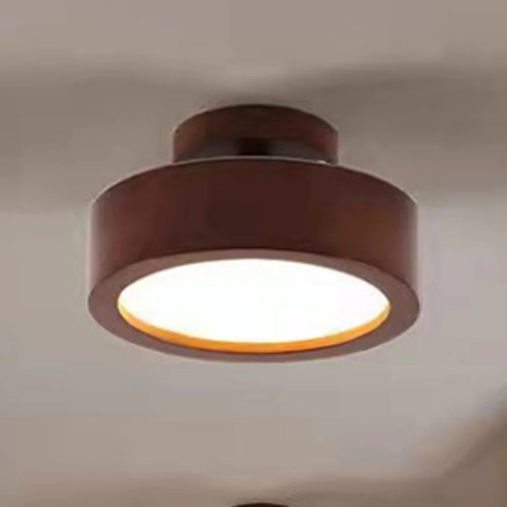 Contemporary Wood Round Flush Mount LED Ceiling Light - Image 16