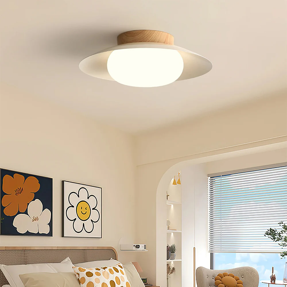 Cream Round White Ceiling Light - Image 6