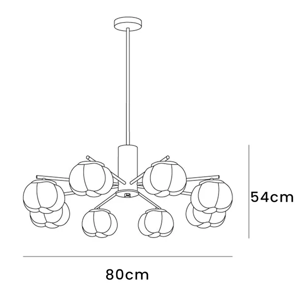 Cream Style Wooden Cotton Balls Chandelier For Living Room - Image 16