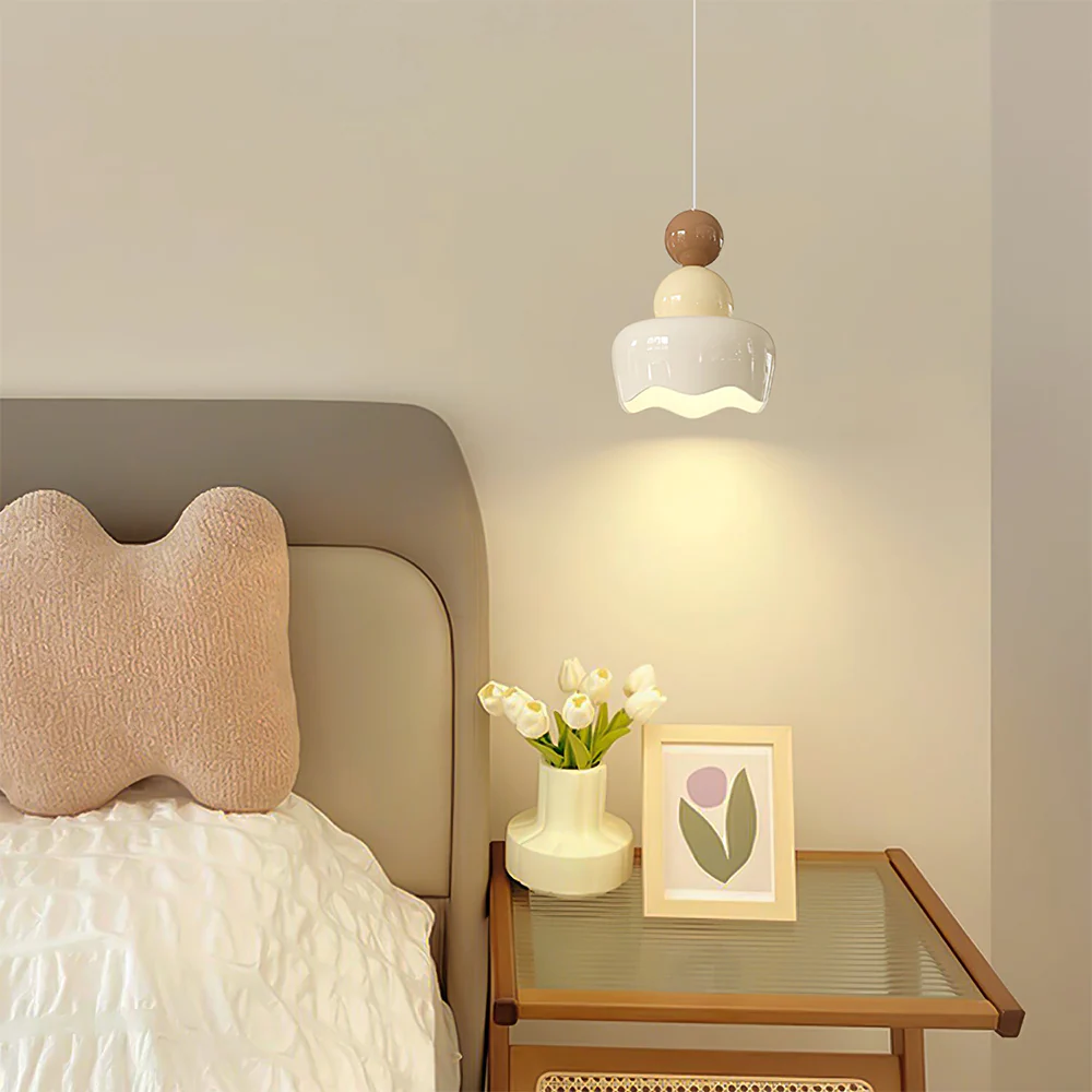 Cream Sunny Bedroom Bedside Pendant Lamp - Image 12