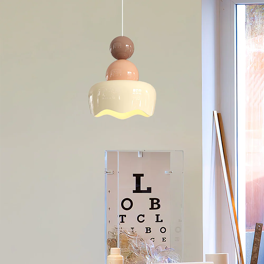 Cream Sunny Bedroom Bedside Pendant Lamp - Image 2