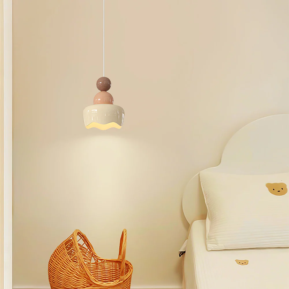 Cream Sunny Bedroom Bedside Pendant Lamp - Image 7