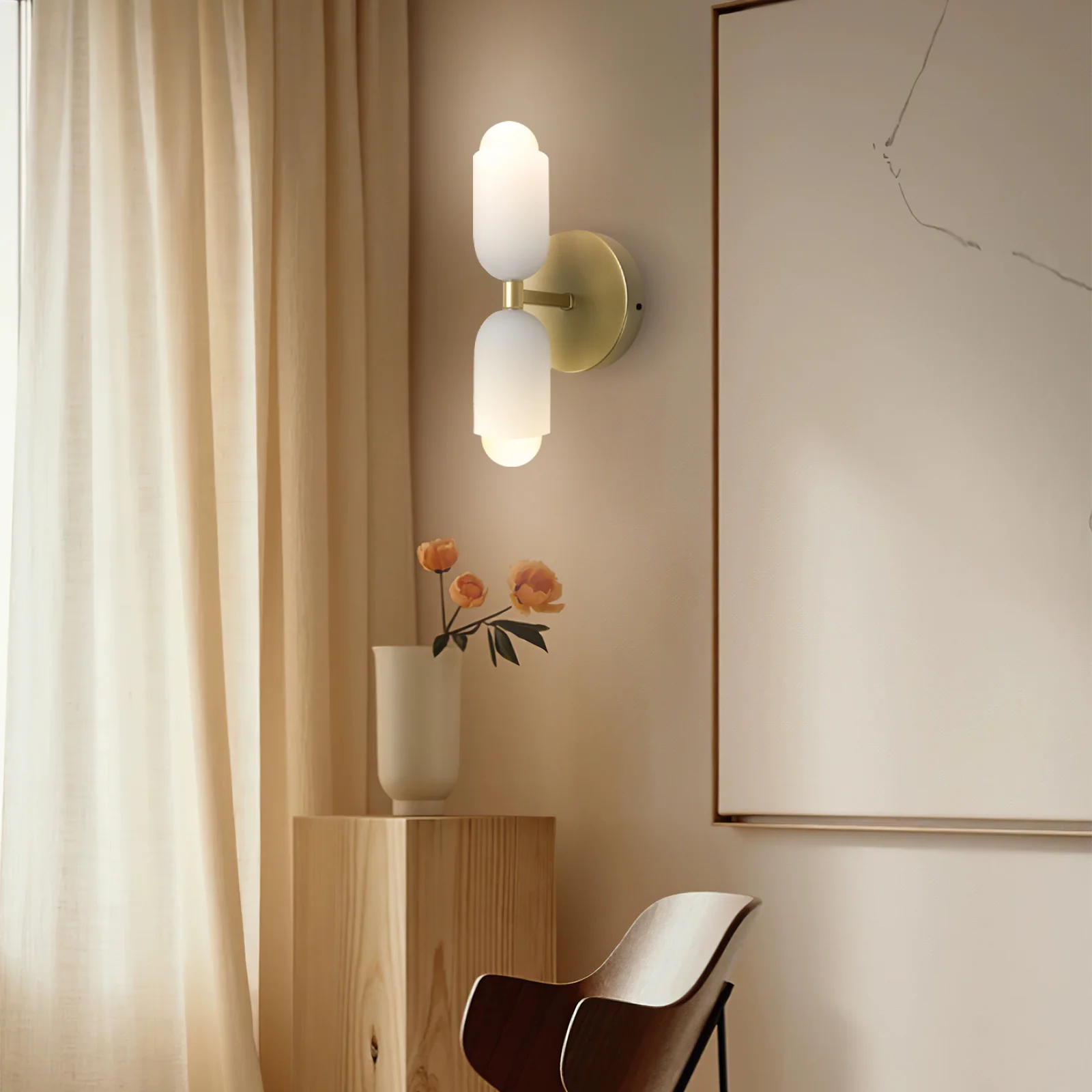 Modern Creamy Double Heads Wall Sconce - Image 16