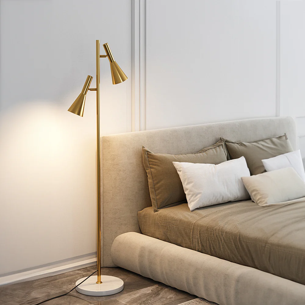 Creative Adjustable Two Heads Black Floor Lamp - Image 10
