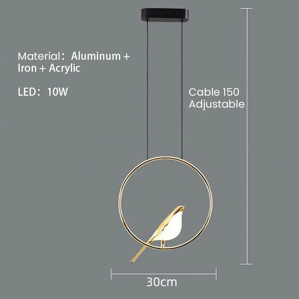 Creative Birds LED Circle Pendant Light - Image 4