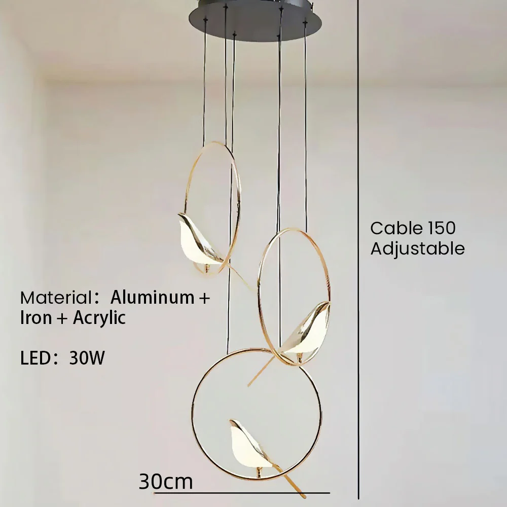 Creative Birds LED Circle Pendant Light - Image 6