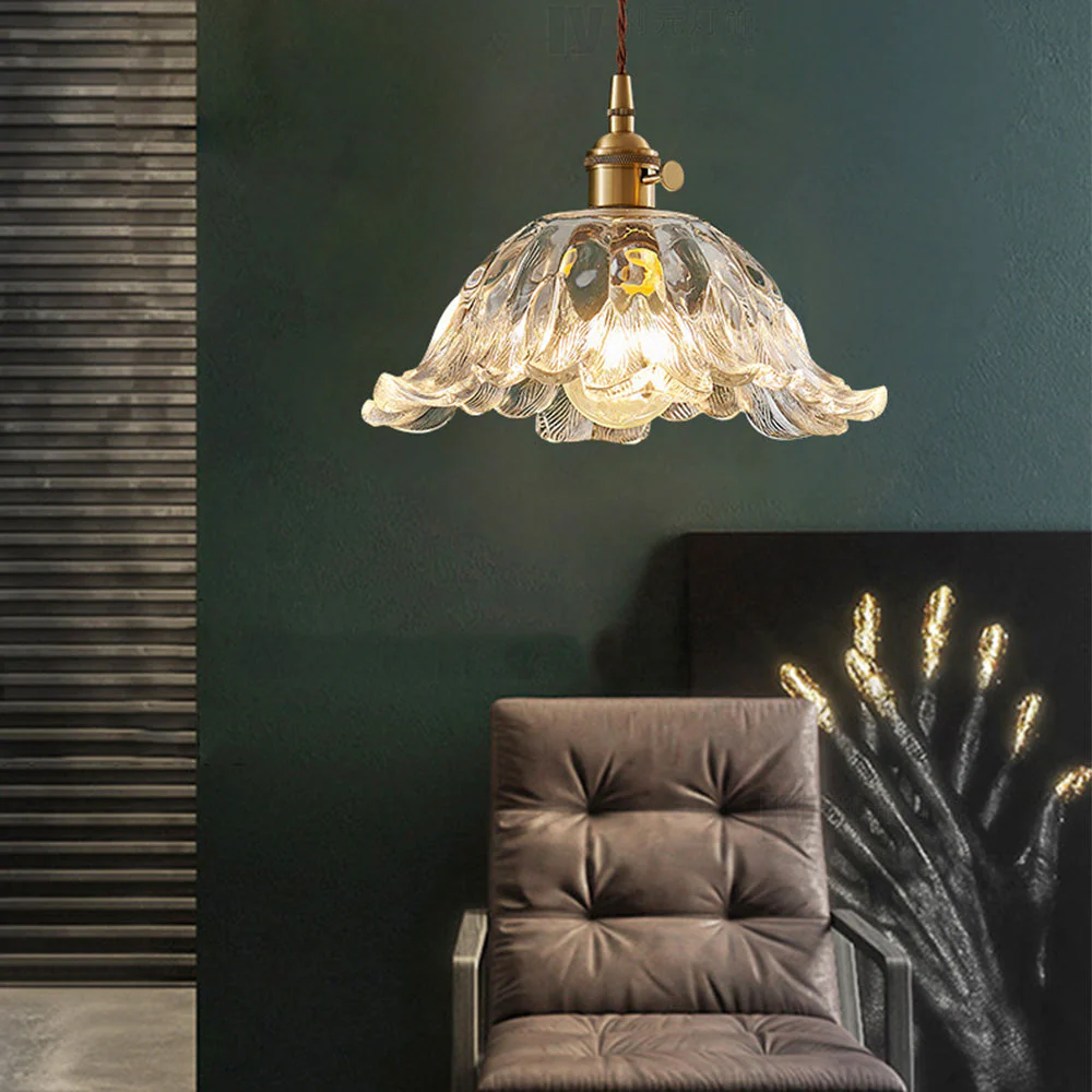 Creative Flower Clear Glass Pendant Light - Image 2