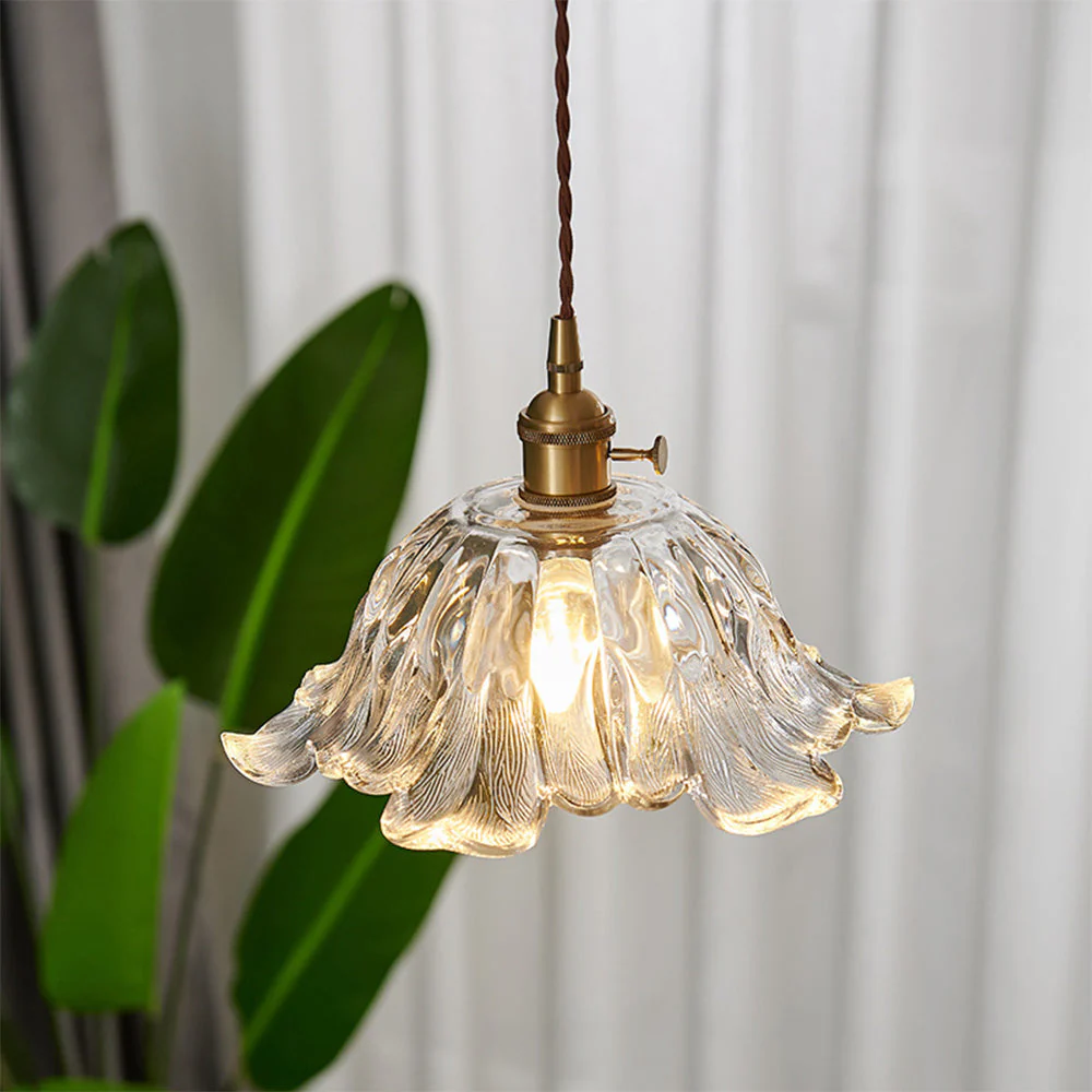 Creative Flower Clear Glass Pendant Light - Image 4