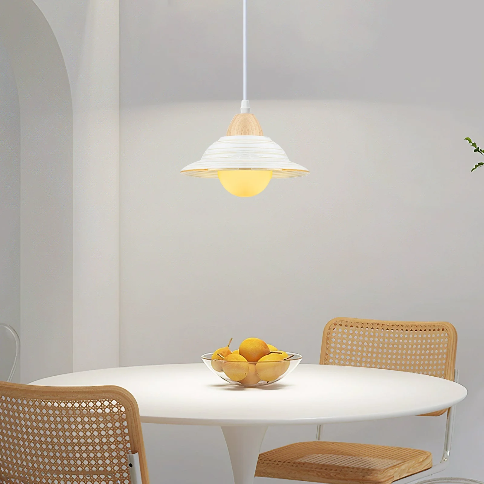Creative Hat Milky Ceramic Pendant Light - Image 5