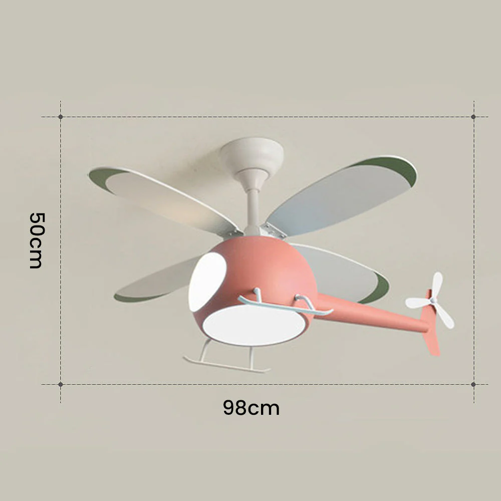Creative Macaroon Color Ceiling Fans with LED Lights - Image 10