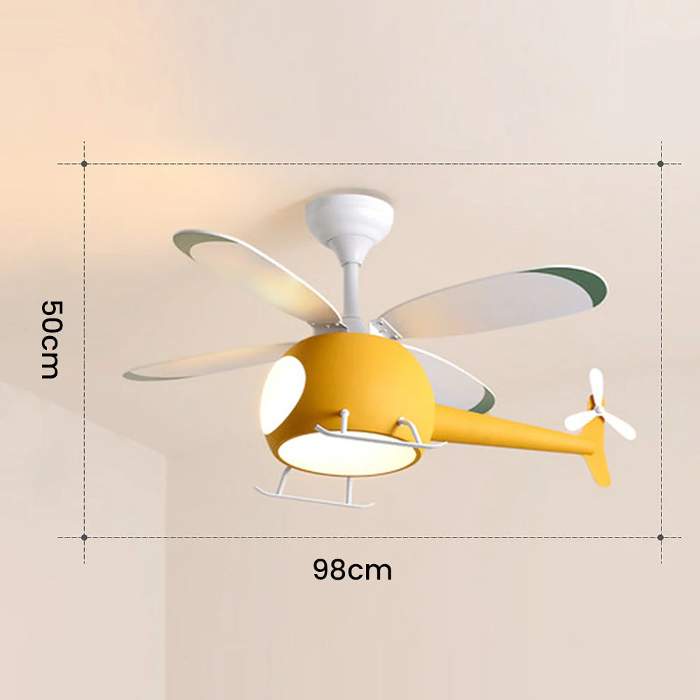 Creative Macaroon Color Ceiling Fans with LED Lights - Image 11