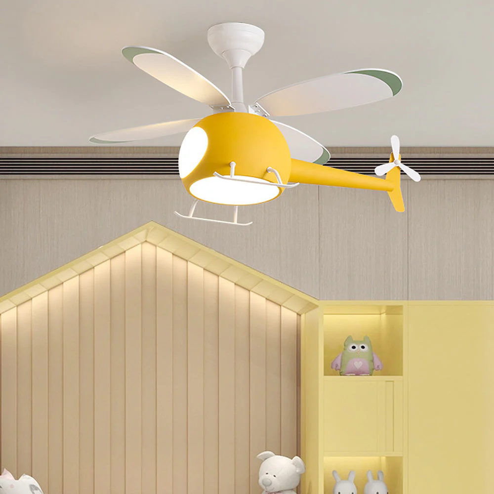 Creative Macaroon Color Ceiling Fans with LED Lights - Image 6