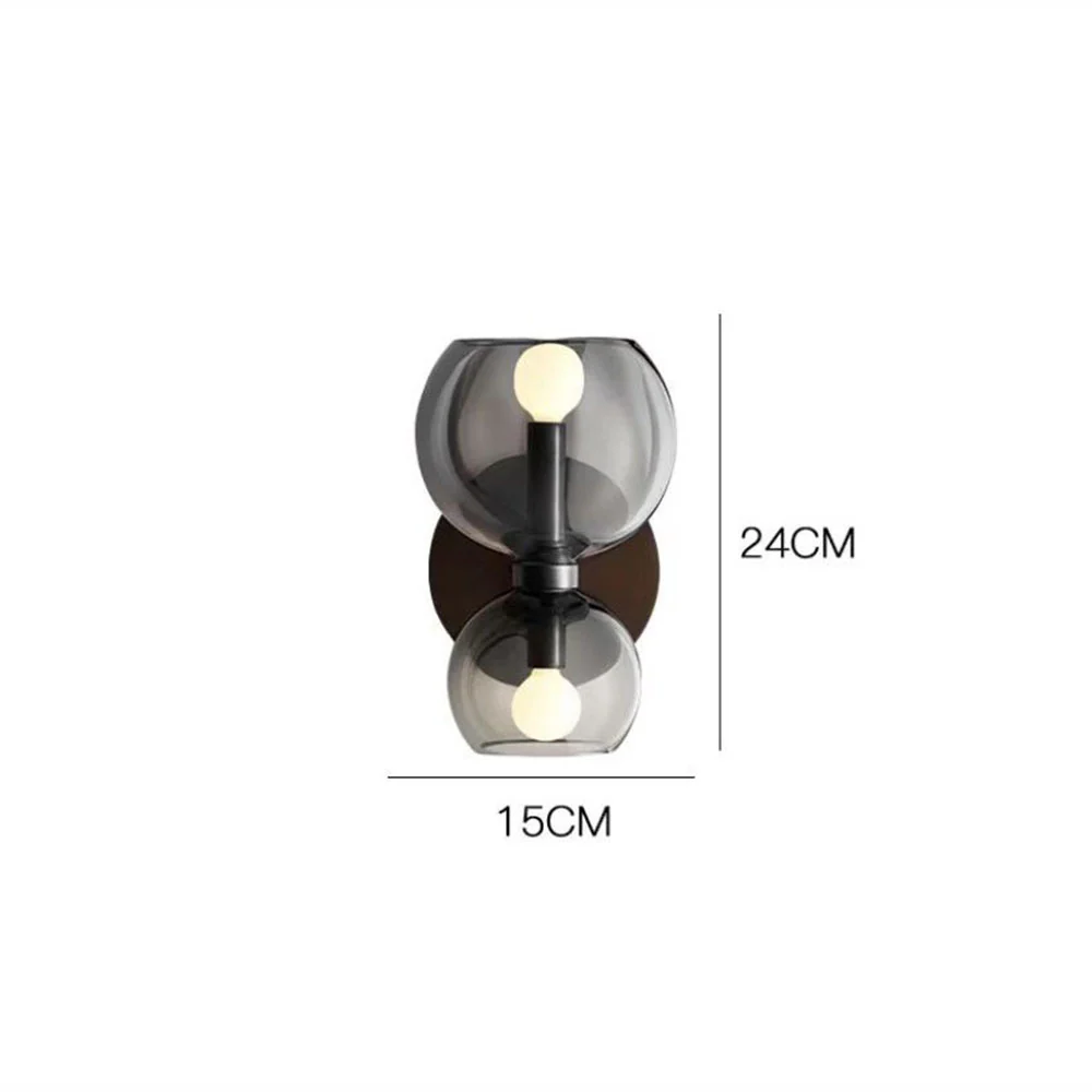 Creative Modern 2 Heads Glass Wall Lamp - Image 10