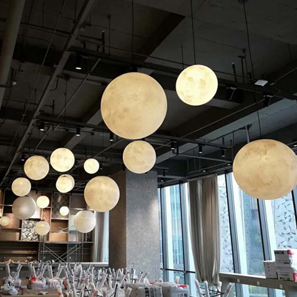Creative Moon Pendant Light Ball Floor Lamp - Image 11