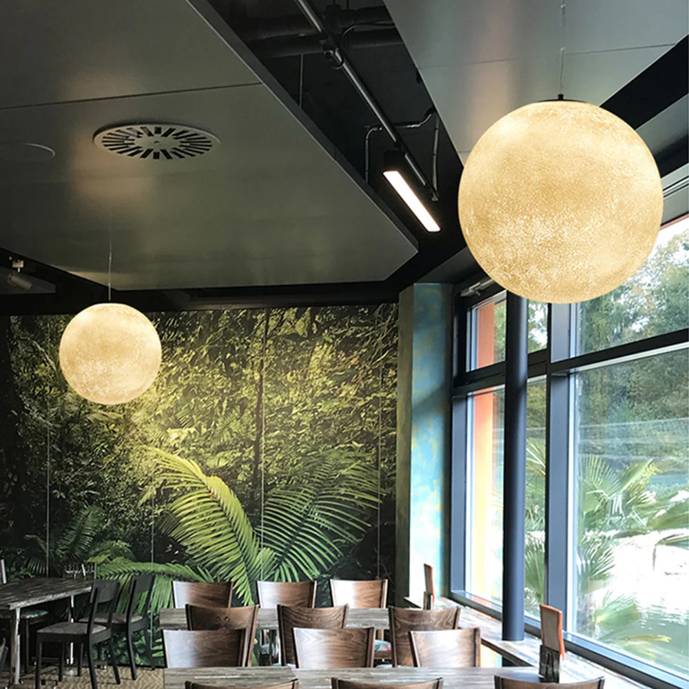 Creative Moon Pendant Light Ball Floor Lamp - Image 4