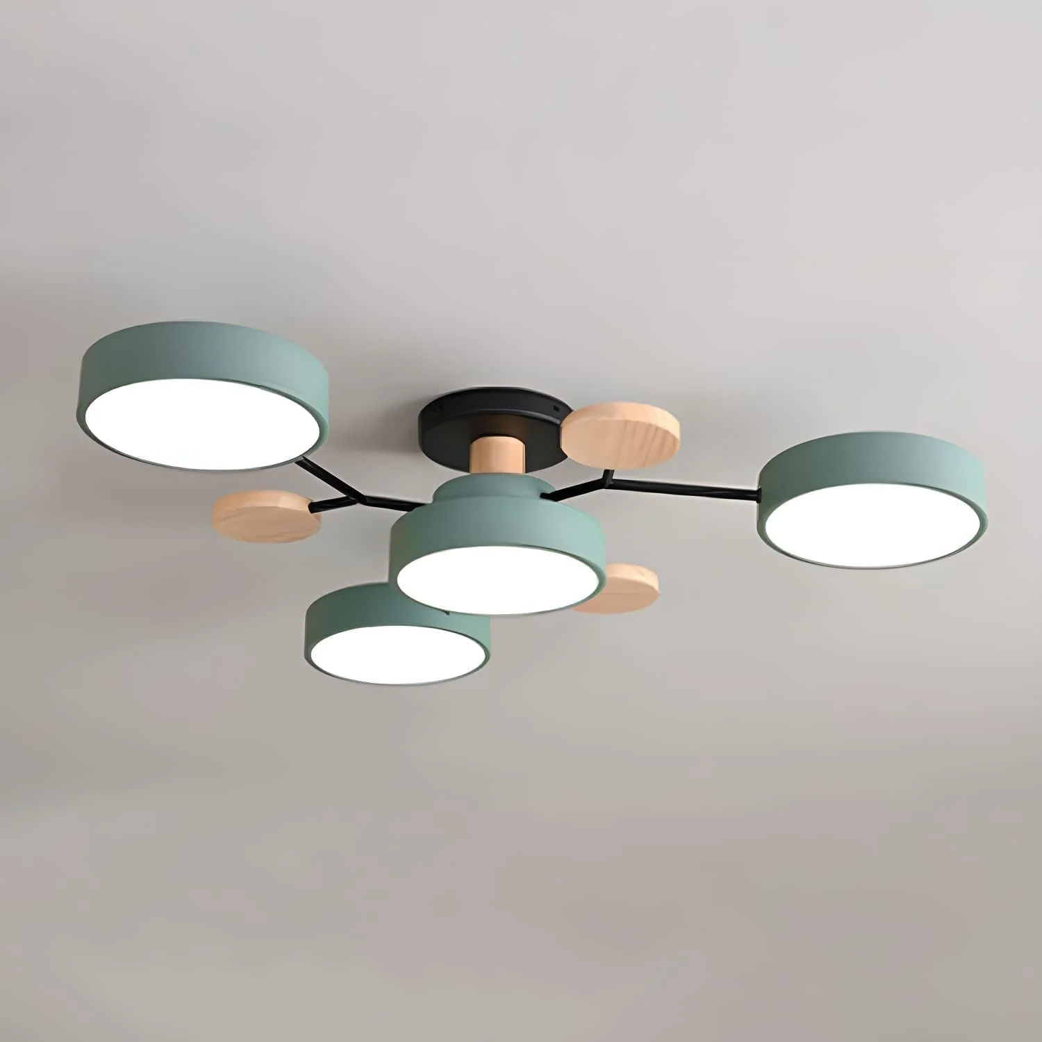Creative Iron LED Semi-Flush Ceiling Light - Image 2