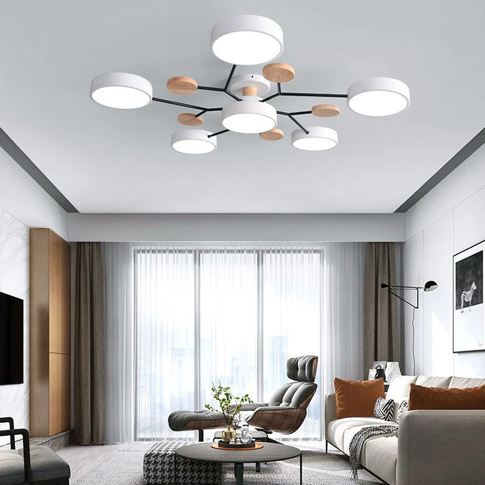 Creative Iron LED Semi-Flush Ceiling Light - Image 29