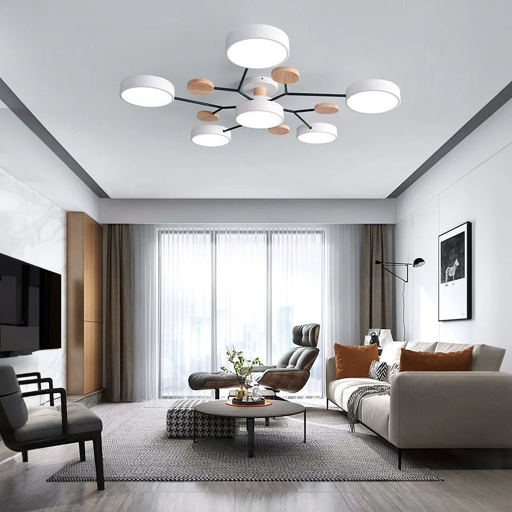 Creative Iron LED Semi-Flush Ceiling Light - Image 30