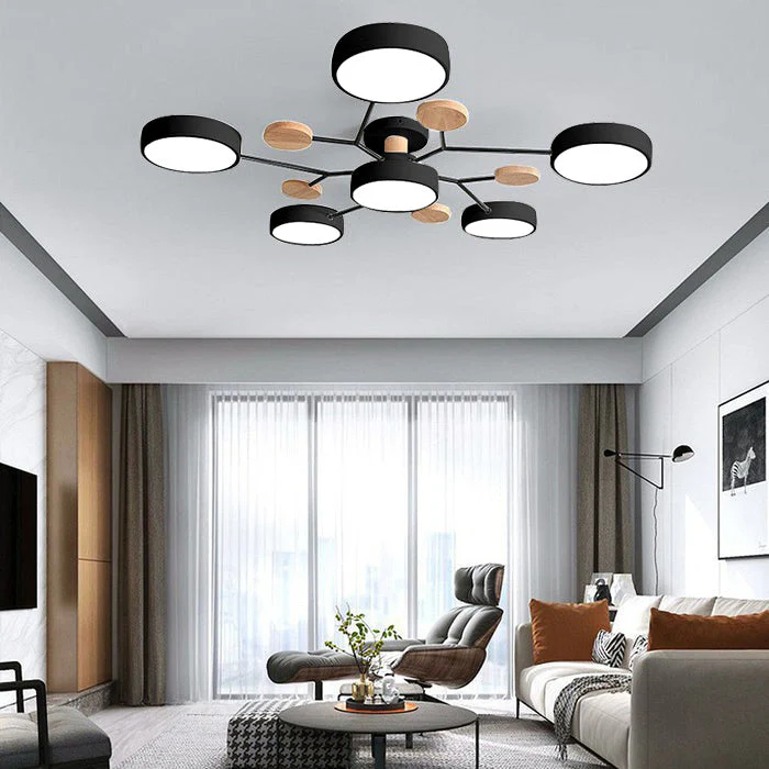 Creative Iron LED Semi-Flush Ceiling Light - Image 38
